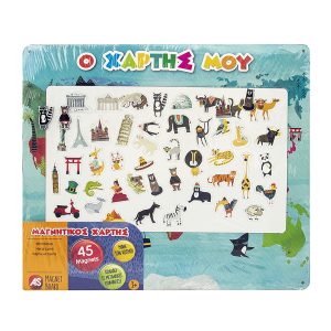 AS Magnet Box Παγκόσμιος Χάρτης με 45 Μαγνήτες
