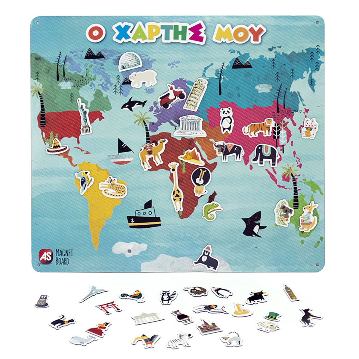 AS Magnet Box Παγκόσμιος Χάρτης με 45 Μαγνήτες - Image 3