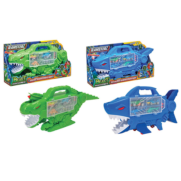 Teamsterz Beast Machines Dino Destroyer & Shark Destroyer Θήκη Οχημάτων Με 2 Οχήματα & Αξεσουάρ - Image 2