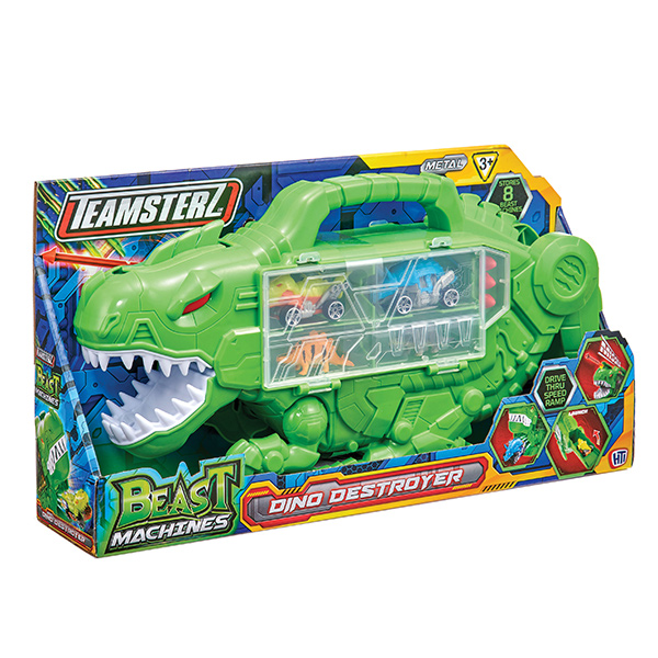 Teamsterz Beast Machines Dino Destroyer & Shark Destroyer Θήκη Οχημάτων Με 2 Οχήματα & Αξεσουάρ