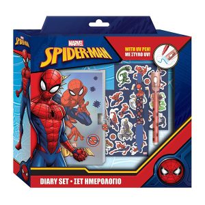 Ημερολόγιο Spiderman με Κλειδαριά, Μαγικό Στυλό και Αυτοκόλλητα